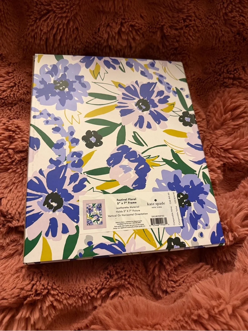 kate spade blue, green & yellow floral picture frame NWT